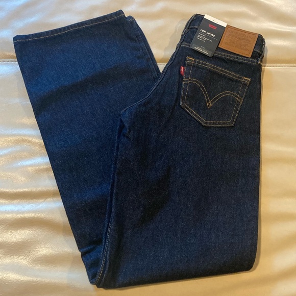 Levi’s Low Loose NWT dark wash cotton Blue Jeans size 24/32 - Picture 2 of 8